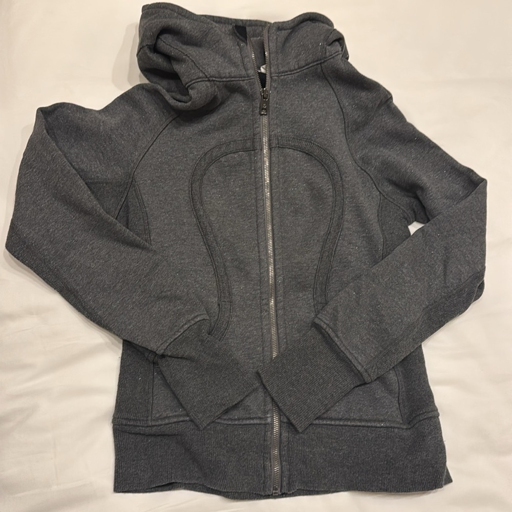 Lululemon Scuba Full Zip Hoodie, Size 6, Sparkle Grey, EUC